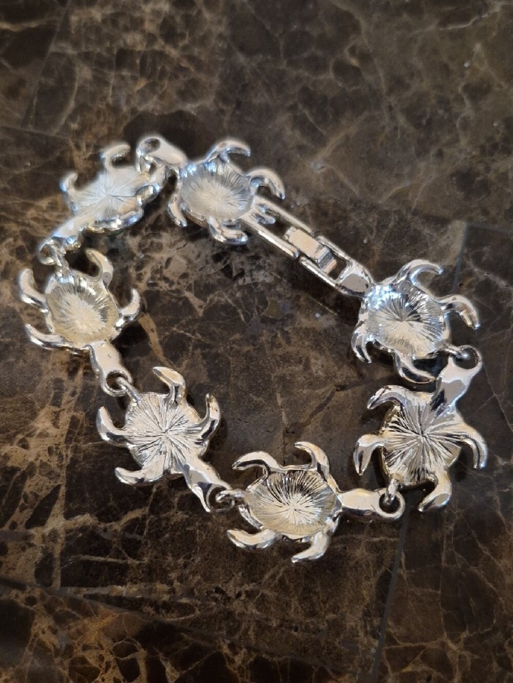 Napier Green and Clear Crystal Turtle Link Bracelet - Picture 4 of 4